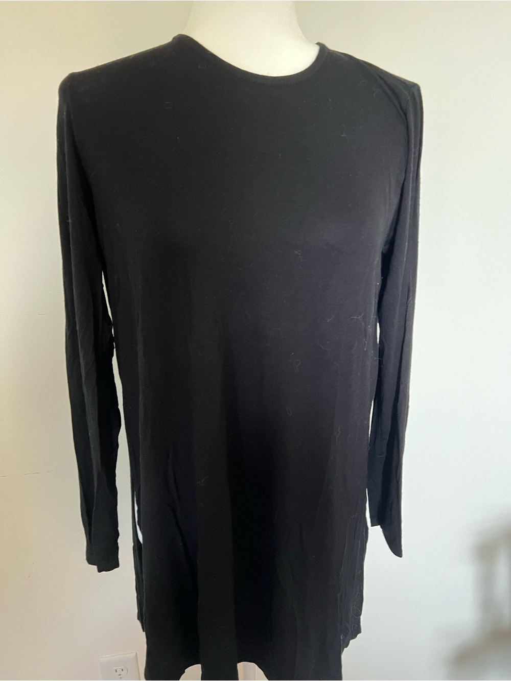 Eileen Fisher Black Long-Sleeve Tunic Top